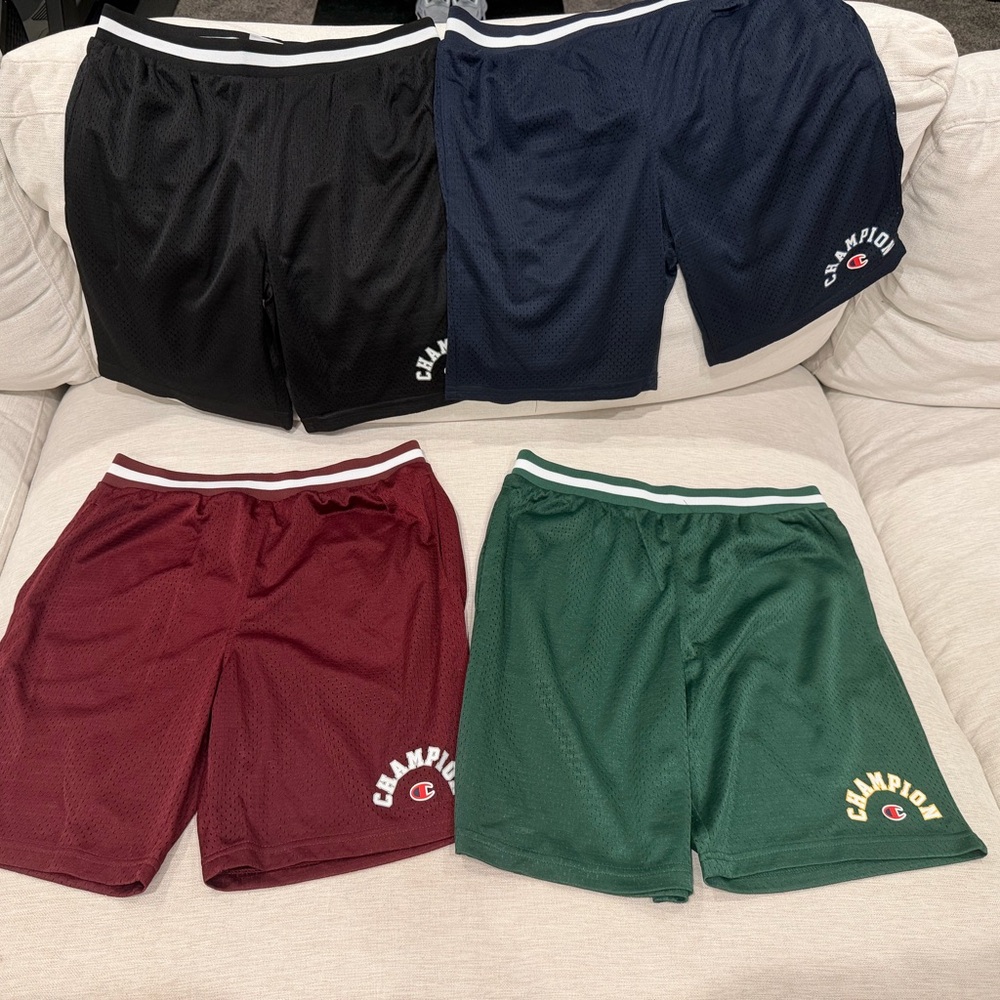Champion Kids Athletic Shorts - Black, Navy, Red, Green